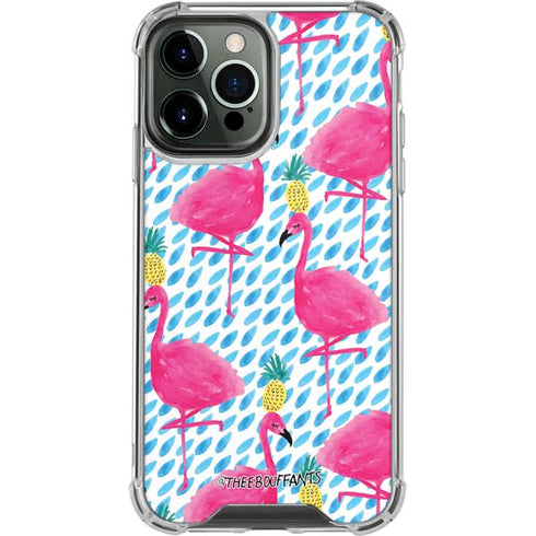 Bouffants and Broken Hearts Party Flamingos iPhone 13 Pro Max Clear Case