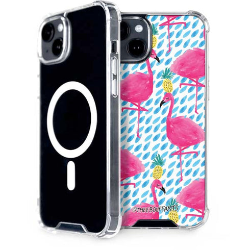 Bouffants and Broken Hearts Party Flamingos iPhone 15 Plus MagSafe Case
