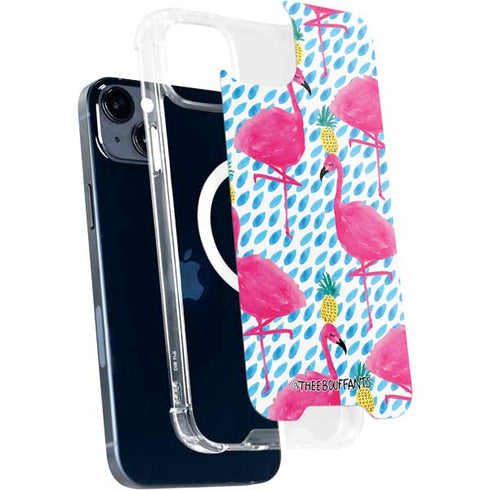 Bouffants and Broken Hearts Party Flamingos iPhone 15 Plus MagSafe Case