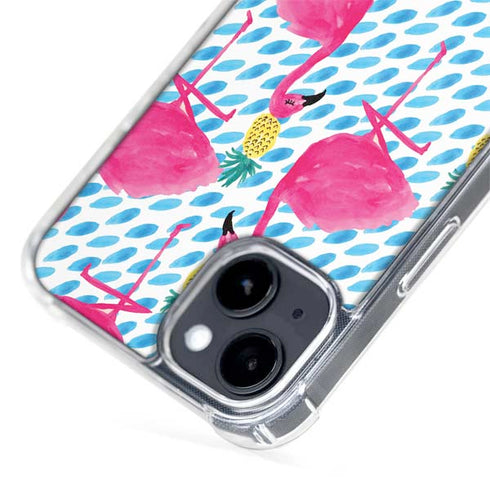 Bouffants and Broken Hearts Party Flamingos iPhone 15 Plus MagSafe Case