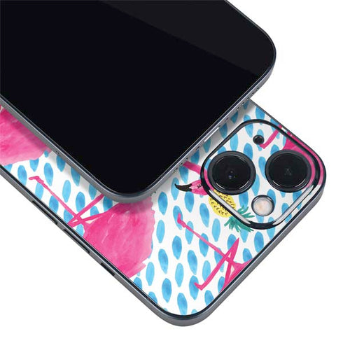 Bouffants and Broken Hearts Party Flamingos iPhone 15 Plus Skin