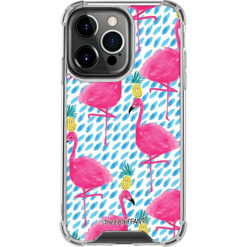 Bouffants and Broken Hearts Party Flamingos iPhone 15 Pro Clear Case