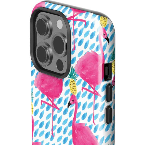 Bouffants and Broken Hearts Party Flamingos iPhone 14 Pro Impact Case