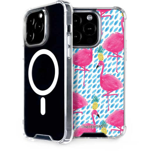 Bouffants and Broken Hearts Party Flamingos iPhone 14 Pro MagSafe Case