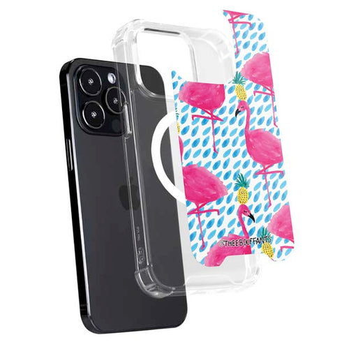 Bouffants and Broken Hearts Party Flamingos iPhone 15 Pro MagSafe Case