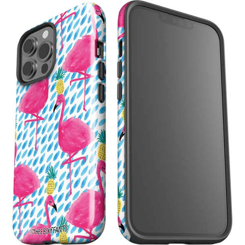Bouffants and Broken Hearts Party Flamingos iPhone 15 Pro Max Impact Case