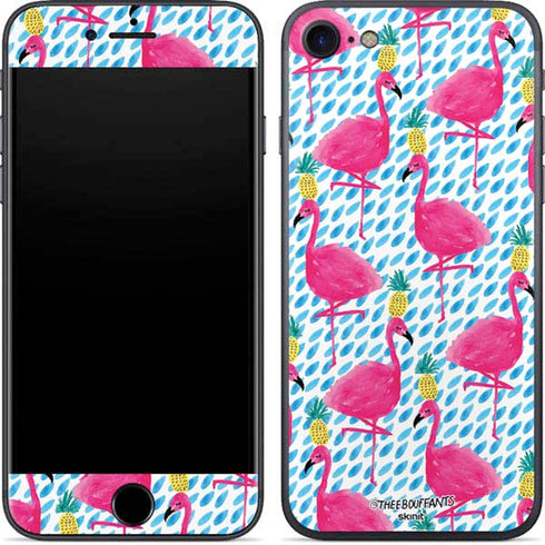 Bouffants and Broken Hearts Party Flamingos iPhone 8 Skin