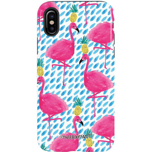 Bouffants and Broken Hearts Party Flamingos iPhone X Pro Case