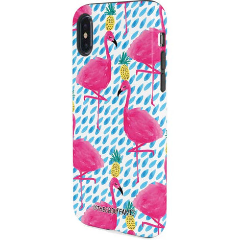 Bouffants and Broken Hearts Party Flamingos iPhone X Pro Case