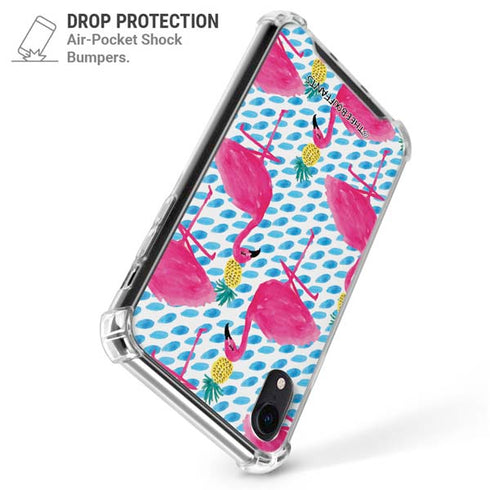 Bouffants and Broken Hearts Party Flamingos iPhone XR Clear Case