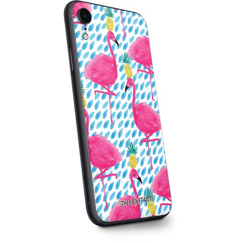 Bouffants and Broken Hearts Party Flamingos iPhone XR Skin