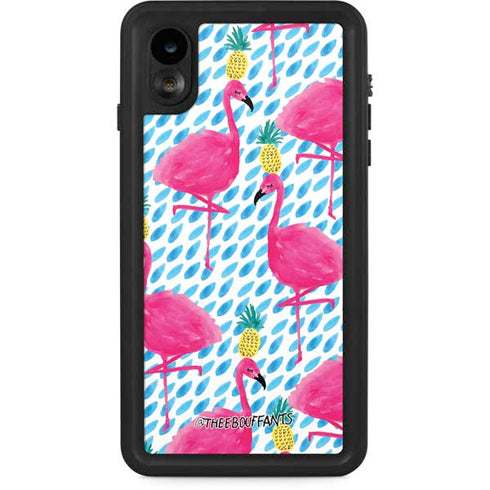 Bouffants and Broken Hearts Party Flamingos iPhone XR Waterproof Case