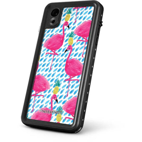 Bouffants and Broken Hearts Party Flamingos iPhone XR Waterproof Case