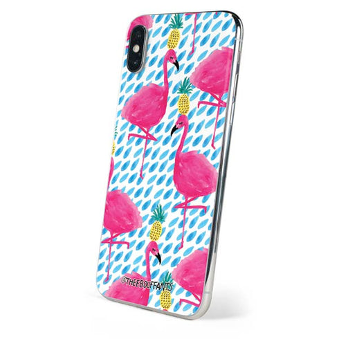 Bouffants and Broken Hearts Party Flamingos iPhone XS Max Skin