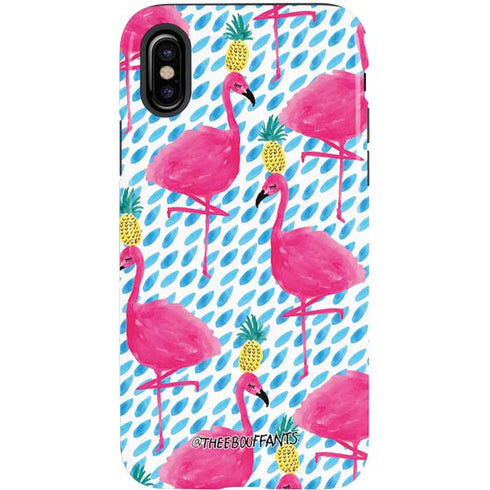 Bouffants and Broken Hearts Party Flamingos iPhone XS Pro Case