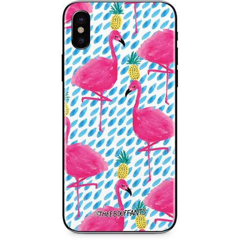 Bouffants and Broken Hearts Party Flamingos iPhone XS Skin