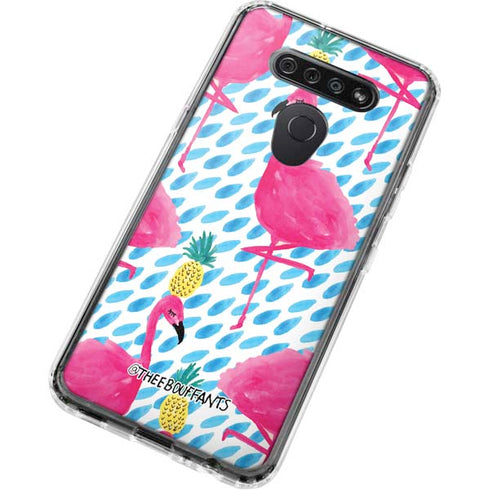 Bouffants and Broken Hearts Party Flamingos LG K51/Q51 Clear Case