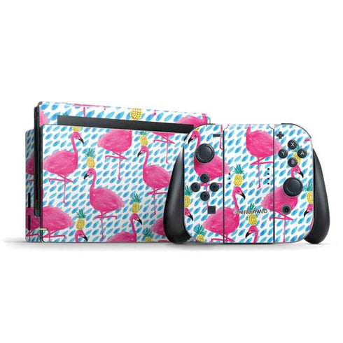Bouffants and Broken Hearts Party Flamingos Nintendo Switch Bundle Skin