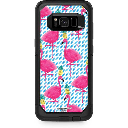 Bouffants and Broken Hearts Party Flamingos Otterbox Commuter Galaxy Skin