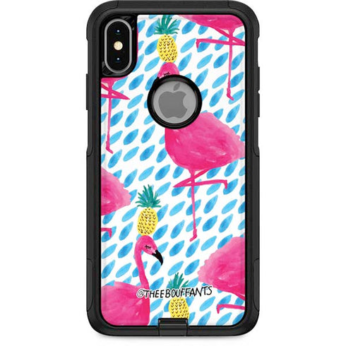 Bouffants and Broken Hearts Party Flamingos Otterbox Commuter iPhone Skin