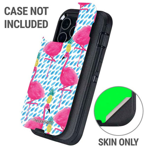 Bouffants and Broken Hearts Party Flamingos Otterbox Defender iPhone Skin
