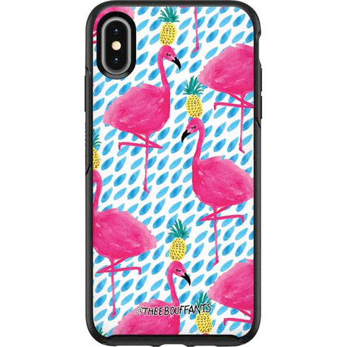 Bouffants and Broken Hearts Party Flamingos Otterbox Symmetry iPhone Skin