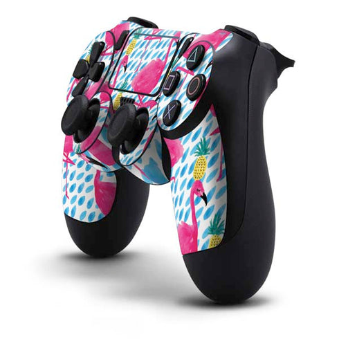 Bouffants and Broken Hearts Party Flamingos PS4 Pro/Slim Controller Skin