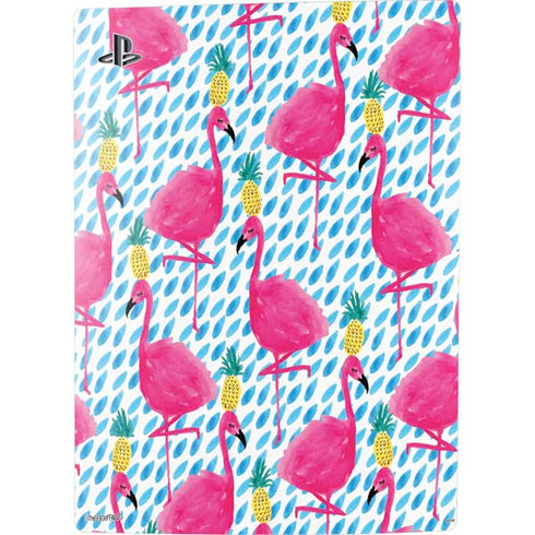 Bouffants and Broken Hearts Party Flamingos PS5 Digital Edition Console Skin