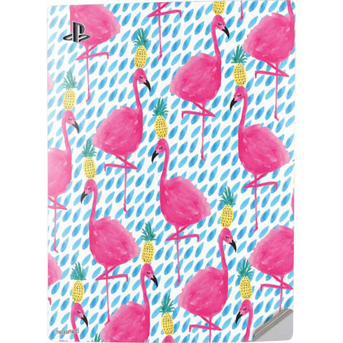 Bouffants and Broken Hearts Party Flamingos PS5 Digital Edition Console Skin