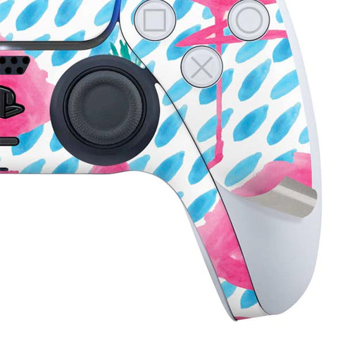 Bouffants and Broken Hearts Party Flamingos PS5 Slim Digital Edition Bundle Skin