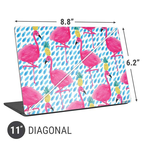 Bouffants and Broken Hearts Party Flamingos Universal Laptop 11in (8.8 x 6.2in) Skin