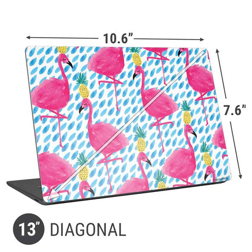 Bouffants and Broken Hearts Party Flamingos Universal Laptop 13in (10.6 x 7.6in) Skin