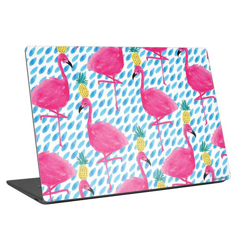 Bouffants and Broken Hearts Party Flamingos Universal Laptop 18in (14.6 x 10.6in) Skin