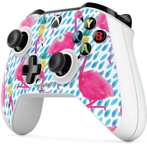 Bouffants and Broken Hearts Party Flamingos Xbox One S All-Digital Edition Bundle Skin