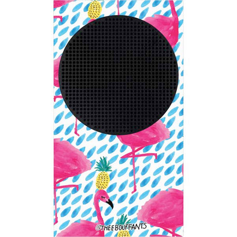 Bouffants and Broken Hearts Party Flamingos Xbox Series S Console Skin
