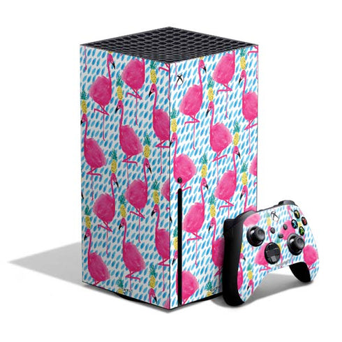 Bouffants and Broken Hearts Party Flamingos Xbox Series X Bundle Skin