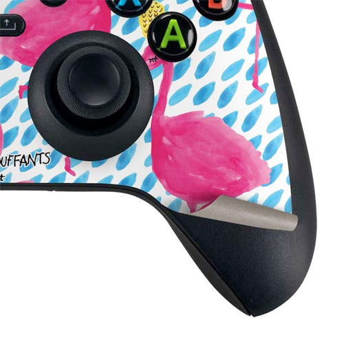 Bouffants and Broken Hearts Party Flamingos Xbox Series X Controller Skin