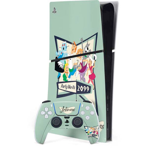 The Jetsons Party Like Its 2099 PS5 Slim Digital Edition Console Skin