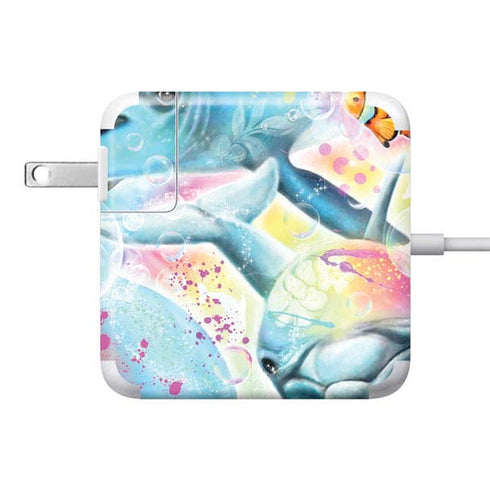 Pastel Dolphins by Sheena Pike 85W Power Adapter (15 and 17 inch MacBook Pro Charger) Skin