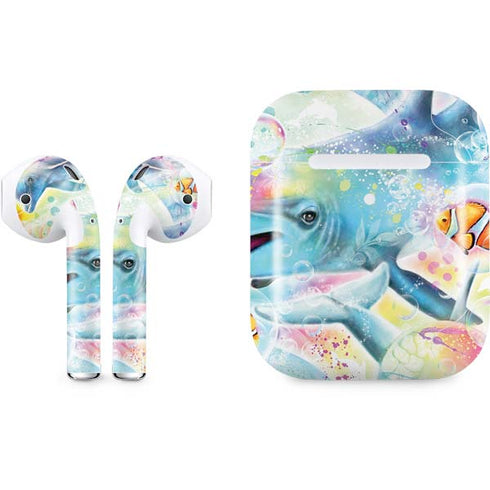 Pastel Dolphins by Sheena Pike Apple AirPods 2 Skin