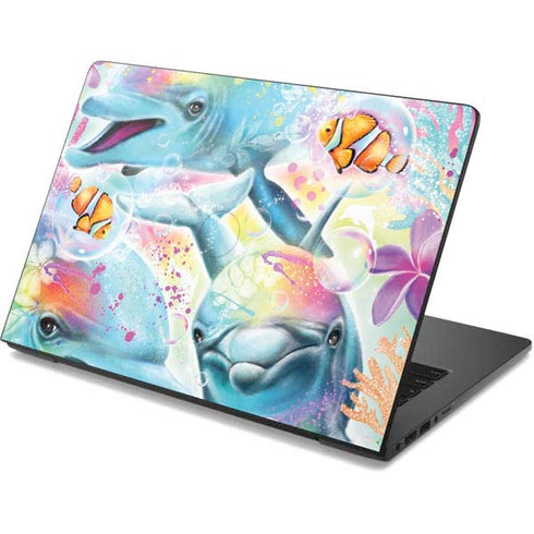 Pastel Dolphins by Sheena Pike Dell Chromebook Skin