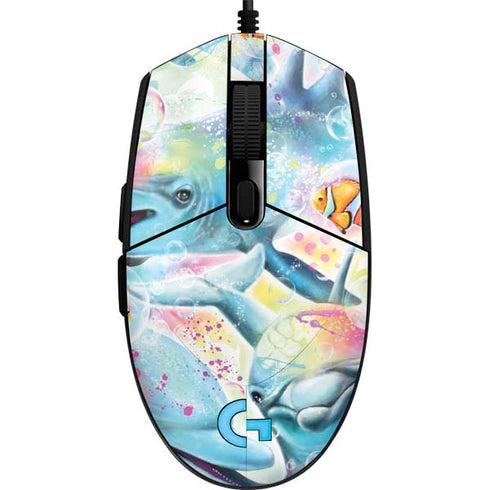 Pastel Dolphins by Sheena Pike G203 Prodigy RGB Wired Gaming Mouse Skin