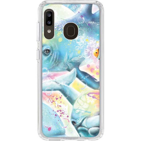 Pastel Dolphins by Sheena Pike Galaxy A20 Clear Case