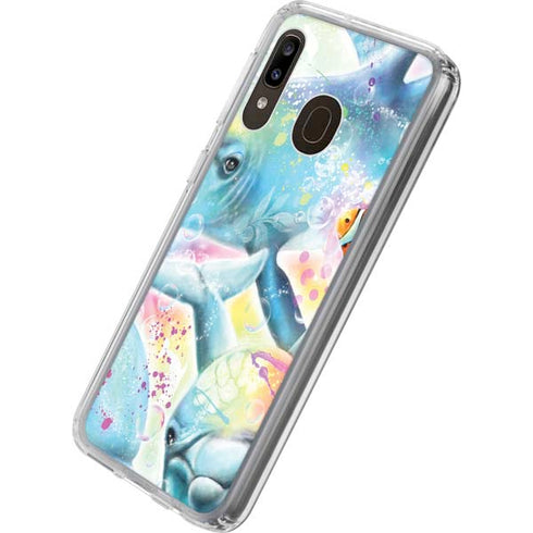 Pastel Dolphins by Sheena Pike Galaxy A20 Clear Case