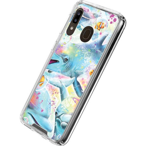 Pastel Dolphins by Sheena Pike Galaxy A30 Clear Case