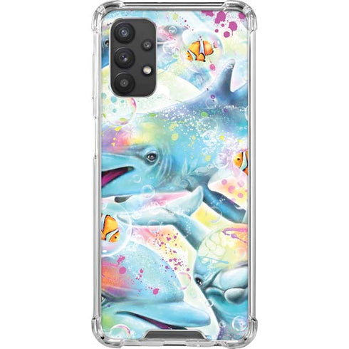 Pastel Dolphins by Sheena Pike Galaxy A32 5G Clear Case