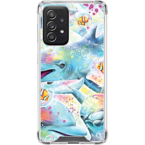 Pastel Dolphins by Sheena Pike Galaxy A52 5G Clear Case