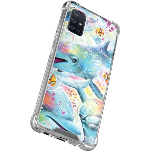 Pastel Dolphins by Sheena Pike Galaxy A71 5G Clear Case