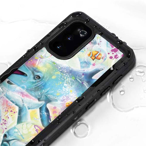 Pastel Dolphins by Sheena Pike Galaxy S20 Waterproof Case