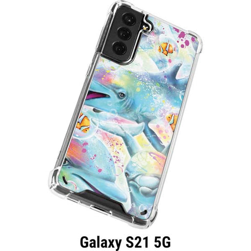 Pastel Dolphins by Sheena Pike Galaxy S21 5G Clear Case